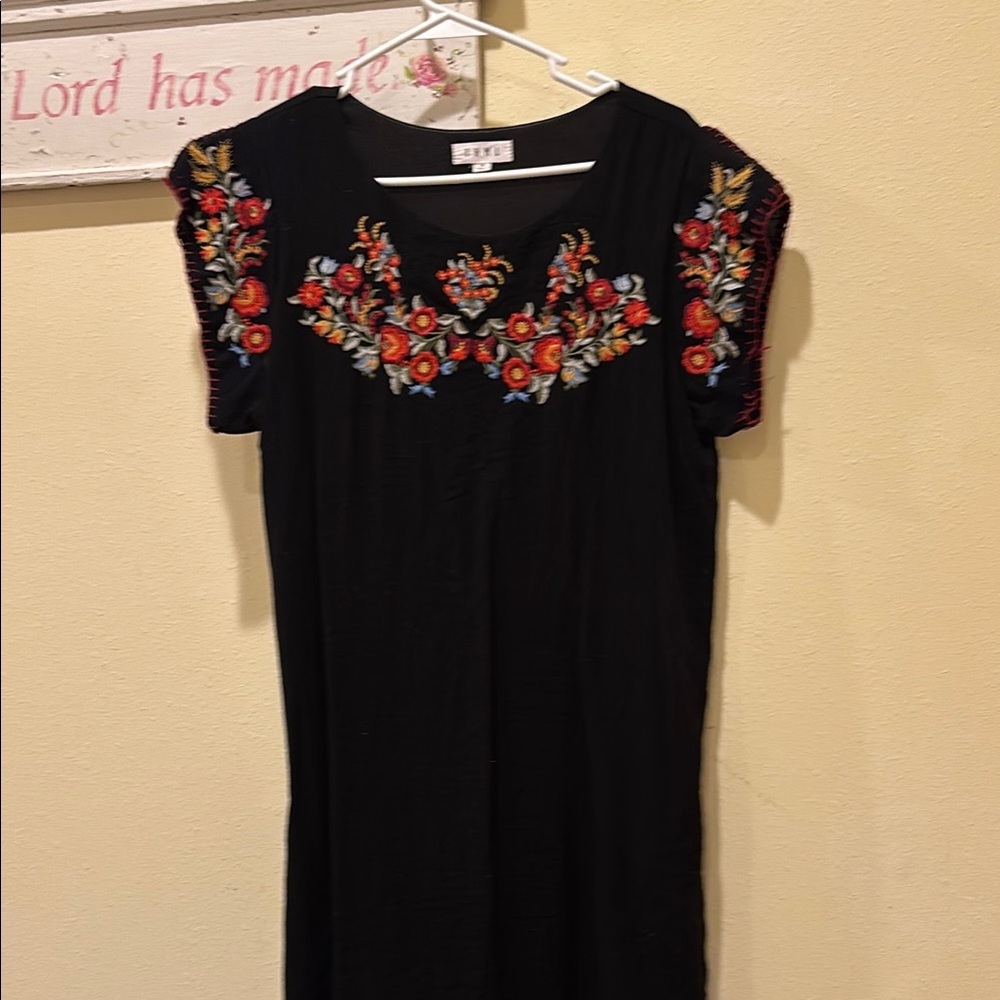 Black Embroidered Dress